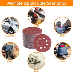 Confezione da 120 dischi abrasivi rotondi da 5 pollici a 8 fori, grana 2000, per levigatrice orbitale casuale e dischi abrasivi, utensili abrasivi - Product Image 4