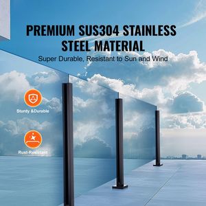 Morsetto per Vetro da 41,34 Pollici di Altezza, Spessore 0,39-0,47 Pollici, Staffa per Ringhiera in Vetro Temperato, Montaggio in Acciaio Inox 304 - Product Image 2