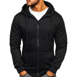 Zipper Hoodie <b>Thick</b> <b>Fleece</b> Drop Shoulder Plain Blank Custom Men Hoodies Manufacturer Wholesale Customized High Quality Casual - Product Image 3