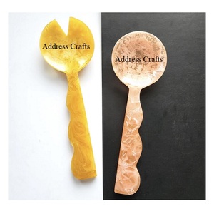 Juego de utensilios de cocina de resina artesanal para ensalada, cuchara y tenedor duraderos, aptos para alimentos y lavavajillas - Product Image 2