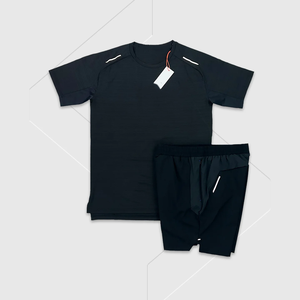 Ensemble de pyjama en coton uni pour homme, col rond, manches courtes, shorts, taille élastique, vêtements décontractés d'été, légers et respirants - Product Image 1