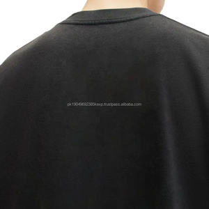 Camisetas Negras Lisas de 230g, 100% Algodón, Talla Única, Personalizadas con Impresión Puff, Hombros Caídos, Estilo Oversize para Hombre - Product Image 4