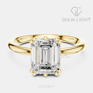 Bague de fiançailles en or blanc 14 carats avec diamant de laboratoire taille émeraude 2,08 carats, couleur F+, clarté VS+, certifiée IGI, idéale pour un cadeau - Product Image 5