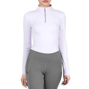 Vêtement de base pour l'équitation pour femmes, couleur unie, mélange de polyester et de spandex, respirant, séchage rapide, thermique, facile à porter - Product Image 1