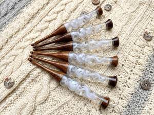 Handcrafted Wood Resin Crochet <b>Hook</b> Ergonomic Fashion Crochet Pearl White Yarn Accessories Sewing & Knitting <b>Hooks</b> Gift - Product Image 3
