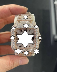Montre de luxe automatique mécanique en acier inoxydable avec cadran carré, chiffres romains, style hip-hop pour hommes, 41 mm, date automatique, NYC DIAMOND EMPIRE - Product Image 1