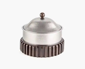 Cazuela de olla caliente con tapa plateada de diseño de metal hecho a mano con artesanía de excelente calidad, ideal para presentar comidas con estilo - Product Image 6