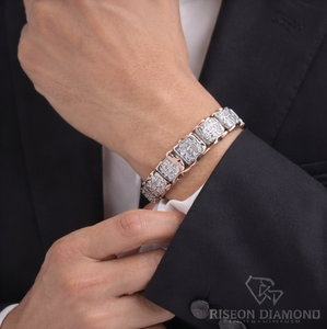 Premium crown link <b>bracelet</b> micro pave diamonds 18K design secure box clasp everyday luxury wear high end fashion jewelry piece - Product Image 6