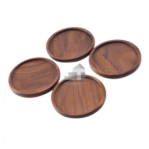 Round Wooden Storage Tray Handmade Minimalist Design for Living Room Tableware Use - Product Image 4