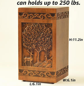 Urnas funerarias decorativas modernas de madera para adultos, urnas hechas a mano para hombre y mujer - Product Image 2