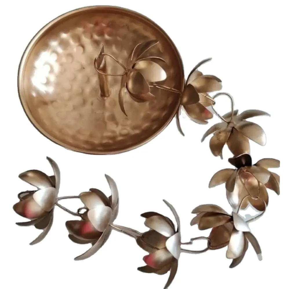 ดอกไม้แขวนผนังชาม urli ดอกไม้ลอยน้ำสำหรับใช้ในบ้านดอกไม้ชาแสงตกแต่งโต๊ะงานแต่งงานโรงแรม