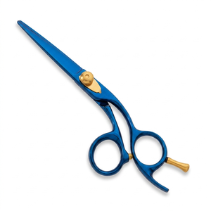 Professional Hair Scissors Stainless Steel Sharp Blade Right Handed <b>Long</b> <b>Handle</b> Blue Coated Hairdressing <b>Shears</b> - Product Image 6