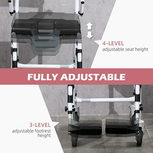 Sedia a rotelle da doccia con secchio rimovibile rettangolare da 300 libbre, design impermeabile, attrezzatura di sicurezza per il bagno - Sedia a rotelle con funzione comoda - Product Image 5