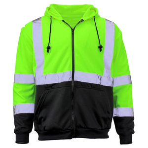 Sweat-shirt de travail haute visibilité réfléchissant avec fermeture éclair, veste polaire fluorescente pour hommes - Product Image 2