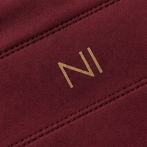 Burgundy Sports Bra With Gold Foil Logo Front Letter Pattern Medium Support Yoga Fitness Seamless Breathable Design - Product Image 6