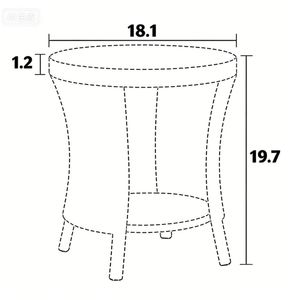 Tavolino da Caffè Marrone Misto per Esterni, Tavolo Laterale da Giardino/Terrazzo (Solo Tavolo) - Product Image 6