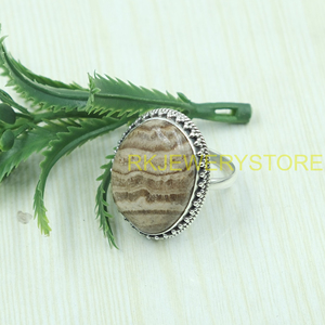 จี้หินแจสเปอร์ธรรมชาติทรงรีแบบคาโบชอง ทำด้วยมือจากเงินแท้ 925  เครื่องประดับสไตล์วินเทจโบโฮ ของขวัญสำหรับผู้หญิง - Product Image 3