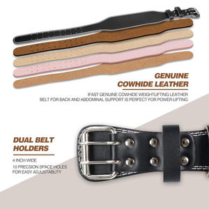 Ceinture de musculation en cuir véritable pour homme et femme, service OEM, soutien du dos, entraînement de musculation. - Product Image 3