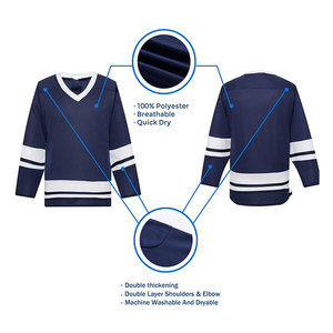 Camiseta de hockey sobre hielo unisex de manga larga, sublimación, 100% poliéster, ropa deportiva personalizada, camisetas de hockey sobre hielo para equipos. - Product Image 4