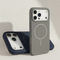 Casing Ponsel untuk iPhone 15 17 Pro Max Silikon Fundas iPhone, Casing Lengkap Nyaman Disentuh Desain Magnetik