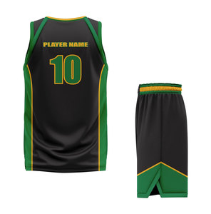 Team Basketball Uniform Sublimated 100% Polyester V-Neck Tank Style Adult Unisex Breathable <b>Mesh</b> Jersey and Shorts Set - Product Image 4