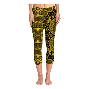 Leggings de Yoga Estampados, Hasta la Rodilla, Cintura Alta, Elásticos en Cuatro Direcciones, Spandex y Poliéster, Pantalones Deportivos para Mujer - Product Image 4