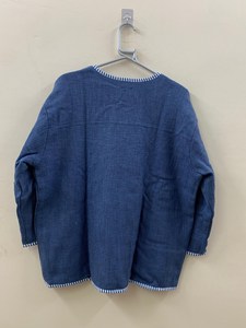 Chaqueta Kimono Informal Unisex de Primera Calidad, Tejida a Mano, Color Azul Índigo, de Algodón y Lino Texturizado, Estilo Abrigo Abierto, Gran Venta 2026 - Product Image 4