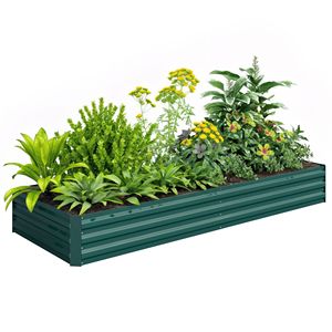 Fioriera Rialzata Zincata 95x36x12 cm, Facile da Montare e Pulire, per Coltivare Fiori, Erbe e Piante Grasse - Vasi e Fioriere Verdi - Product Image 1