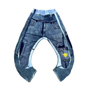 DIZNEW New Trend Men's Jeans Retro Hip Hop Stretch brand denim jeans top Quality high print jeans homme