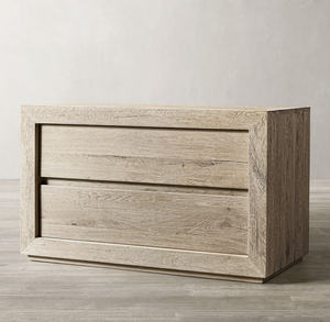 Nordic Solid Wood Bedside Table Oak Wood Modern Nightstand 2 Drawer Storage <b>Cabinet</b> Bedroom Furniture - Product Image 5