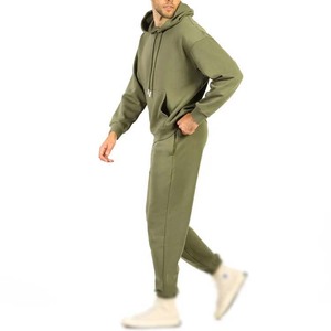 Conjunto Deportivo de Sudadera con Capucha para Hombre, Pantalones Largos Casuales con Bolsillos Laterales y Cierre de Cordón, Ropa de Otoño - Product Image 1