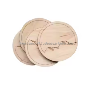 Ensemble de sous-verres en bois classiques pour la maison et le bureau Sous-verres en bois naturel pour protéger les tables des boissons chaudes et froides Élégant - Product Image 4