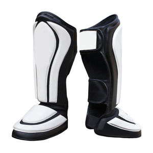 Protège-tibias de boxe et de football en cuir de haute qualité pour hommes et femmes, à prix abordable, pour adultes, avec protection de la plante du pied et de la cheville - Product Image 2