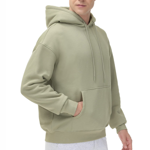 High Quality 100% Cotton French Terry Regular Fit Zipper-Up Hoodie <b>Thick</b> <b>Fleece</b> 400g Hip Hop Custom Men's - Product Image 2