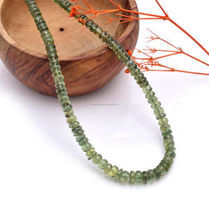Apatite verte naturelle de qualité supérieure faite à la main en forme de rondelle lisse 16 pouces 4-7mm perles de pierres précieuses brin Madagascar pour bijoux à bricoler soi-même - Product Image 3