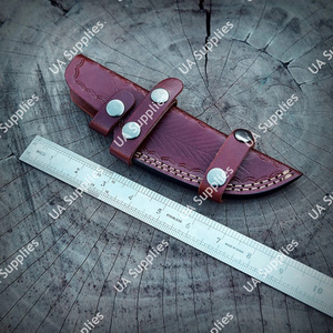 Funda Artesanal Vintage para Cuchillo, Cosida a Mano, de Cuero Genuino, Premium, de Piel de Vaca Gruesa, para Llevar en el Cinturón, para Cuchillos de Hoja Fija, para Campismo al Aire Libre - Product Image 4