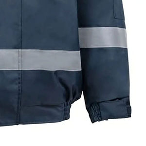 Reflective Safety Hi Vis Jacket Men's Waterproof Polyester Workwear Zipper Hooded Regular Fit with Pockets for Construction - Product Image 2