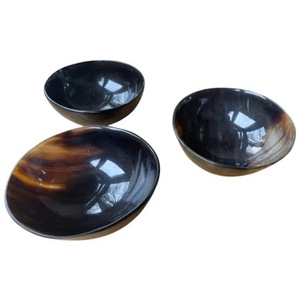 Bol de service en corne de buffle de style américain léger, écologique, fait main, compatible lave-vaisselle, de la marque ILAHI, pour salade et repas. - Product Image 4