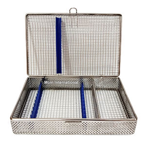 Caja de malla de alambre quirúrgica con divisor, contenedor de almacenamiento de acero inoxidable para esterilización de instrumentos médicos, dentales y quirúrgicos - Product Image 1