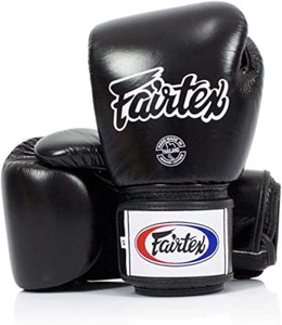 อุปกรณ์ต่อสู้ระดับมืออาชีพ หนังแท้คุณภาพพรีเมียม 100% ถุงมือชกมวย Fairtex สีดำแบบสั่งทำพิเศษ พร้อมแถบเวลโคร - Product Image 5
