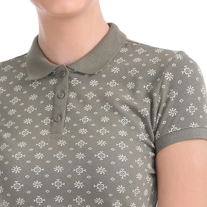 เสื้อโปโลผู้หญิงพิมพ์ลายแบบนามธรรม แขนสั้น ผ้าฝ้ายระบายอากาศ ใส่ทำงานได้ในฤดูร้อน เสื้อทรงเข้ารูปทันสมัยสำหรับผู้หญิง ใส่ได้ทุกวัน - Product Image 4