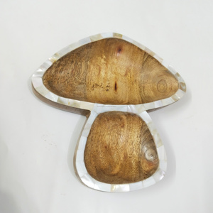 Bandeja de frutas secas de madera artesanal Premium con incrustaciones de madreperla con compartimento elegante para REGALOS FESTIVOS para multiusos - Product Image 1