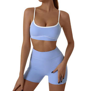 Custom Logo Women Athletic Wear High Quality Sports Bra Waisted Butt Lift Workout Yoga Pants Fitness Gym Bra Leggings Set - Product Image 1