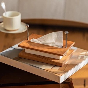 Modern Wood <b>Tissue</b> Box Free Standing Rectangular Design Natural Finish in Affordable Price - Product Image 3