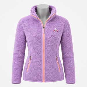 Veste matelassée réversible en polaire sherpa écologique pour femme, finition en tissu peluche doux, respirante, confortable et chaude - Product Image 1