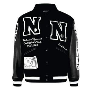 Chaqueta Varsity Personalizada al por Mayor, Transpirable, con Logotipo Bordado, Estilo Béisbol, Cuerpo de Lana y Mangas de Cuero - Product Image 1