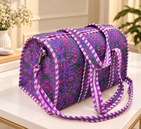 Sac de voyage Le Souvenirs à motif floral violet, décontracté, grande capacité, fermeture éclair, écologique et durable