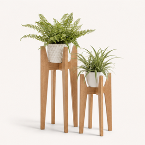 Handcrafted Solid Wood Plant Stand Modern Indoor Flower <b>Pot</b> <b>Holder</b> Style Planter Display Rack for Living Room and Office Decor - Product Image 4