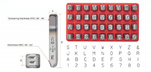 Ensemble de 36 poinçons combinés lettres et chiffres de 3 mm A-Z & 0-9 - Product Image 3
