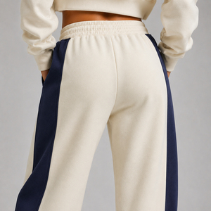 Pantalon de jogging décontracté en molleton pour femme, coupe ample et décontractée, respirant, taille haute, avec cordon de serrage, poches, tissu brossé doux - Product Image 5